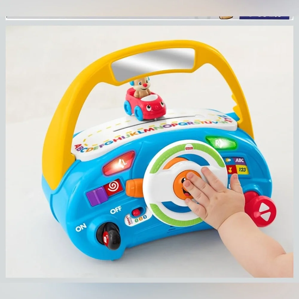 Fisher-Price Colorful Steering Wheel Toy - Blue, Yellow, Red